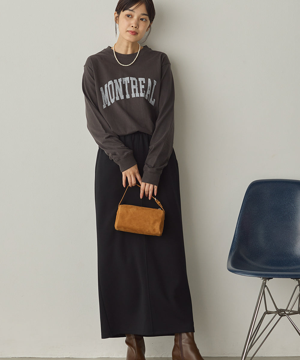 ユニセックスバイオポリウォッシュプリントTシャツ長袖[1225-6123]