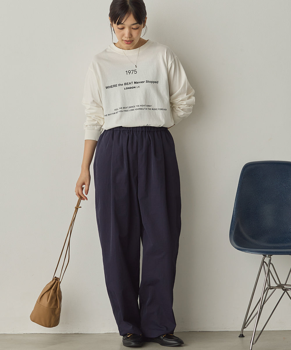 ユニセックスバイオポリウォッシュプリントTシャツ長袖[1225-6123]