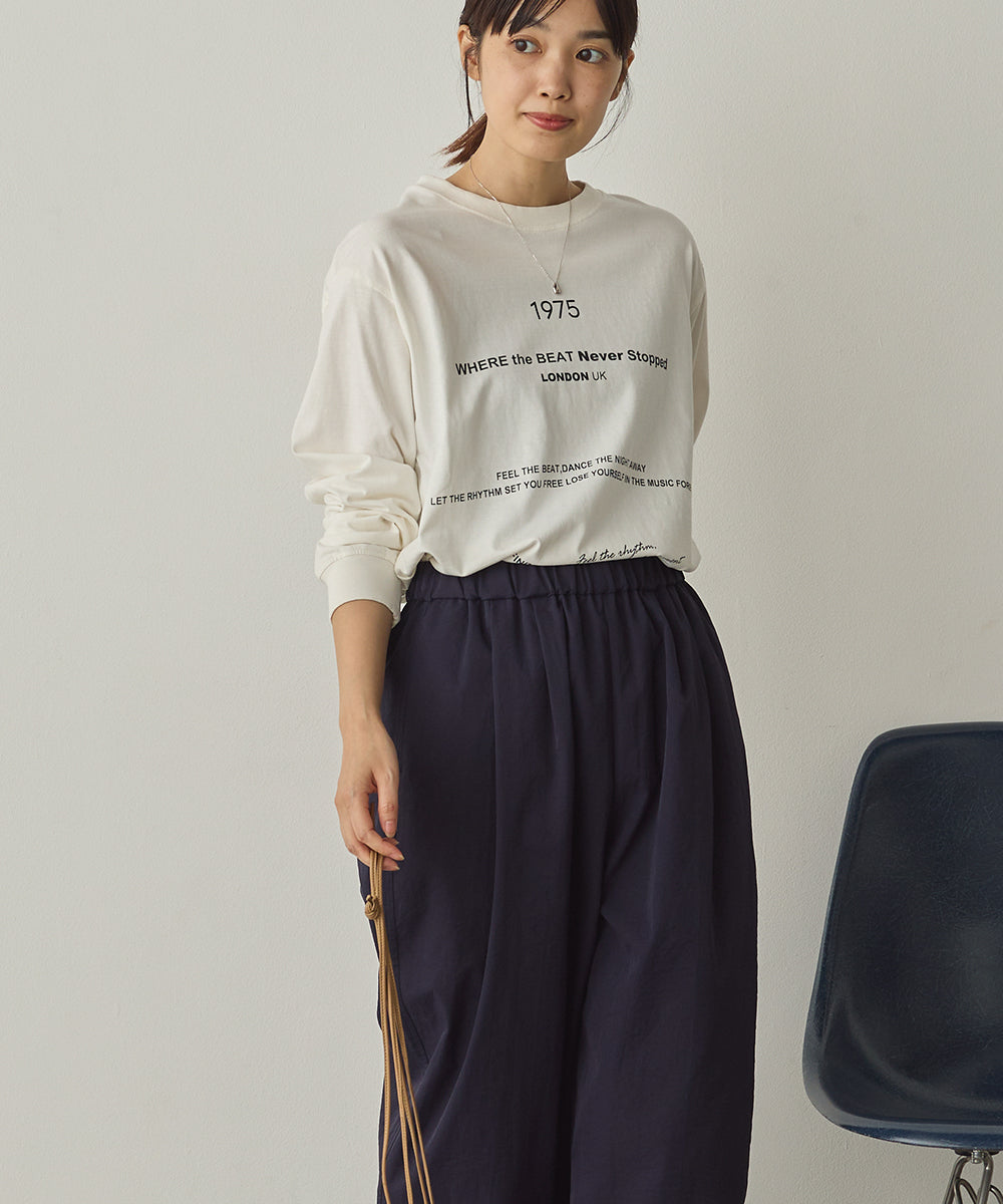 ユニセックスバイオポリウォッシュプリントTシャツ長袖[1225-6123]