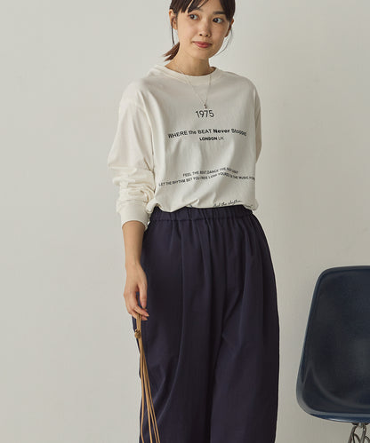 ユニセックスバイオポリウォッシュプリントTシャツ長袖[1225-6123]