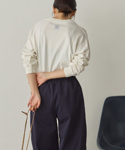 ユニセックスバイオポリウォッシュプリントTシャツ長袖[1225-6123]