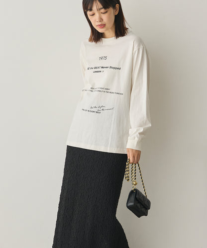 ユニセックスバイオポリウォッシュプリントTシャツ長袖[1225-6123]