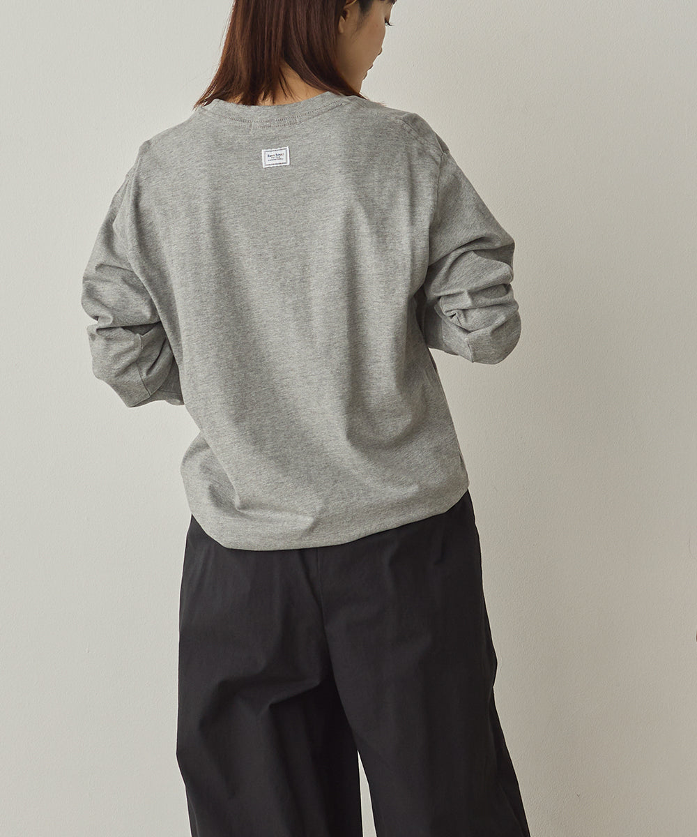 ユニセックスバイオポリウォッシュプリントTシャツ長袖[1225-6123]