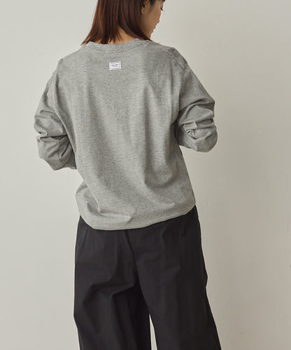 ユニセックスバイオポリウォッシュプリントTシャツ長袖[1225-6123]