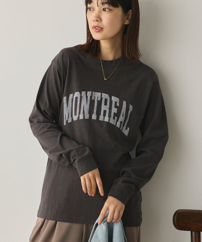 ユニセックスバイオポリウォッシュプリントTシャツ長袖[1225-6123]