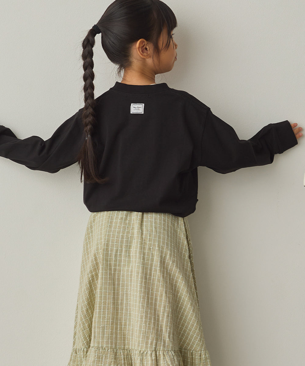 キッズバイオポリウォッシュプリントTシャツ長袖[1225-6127]