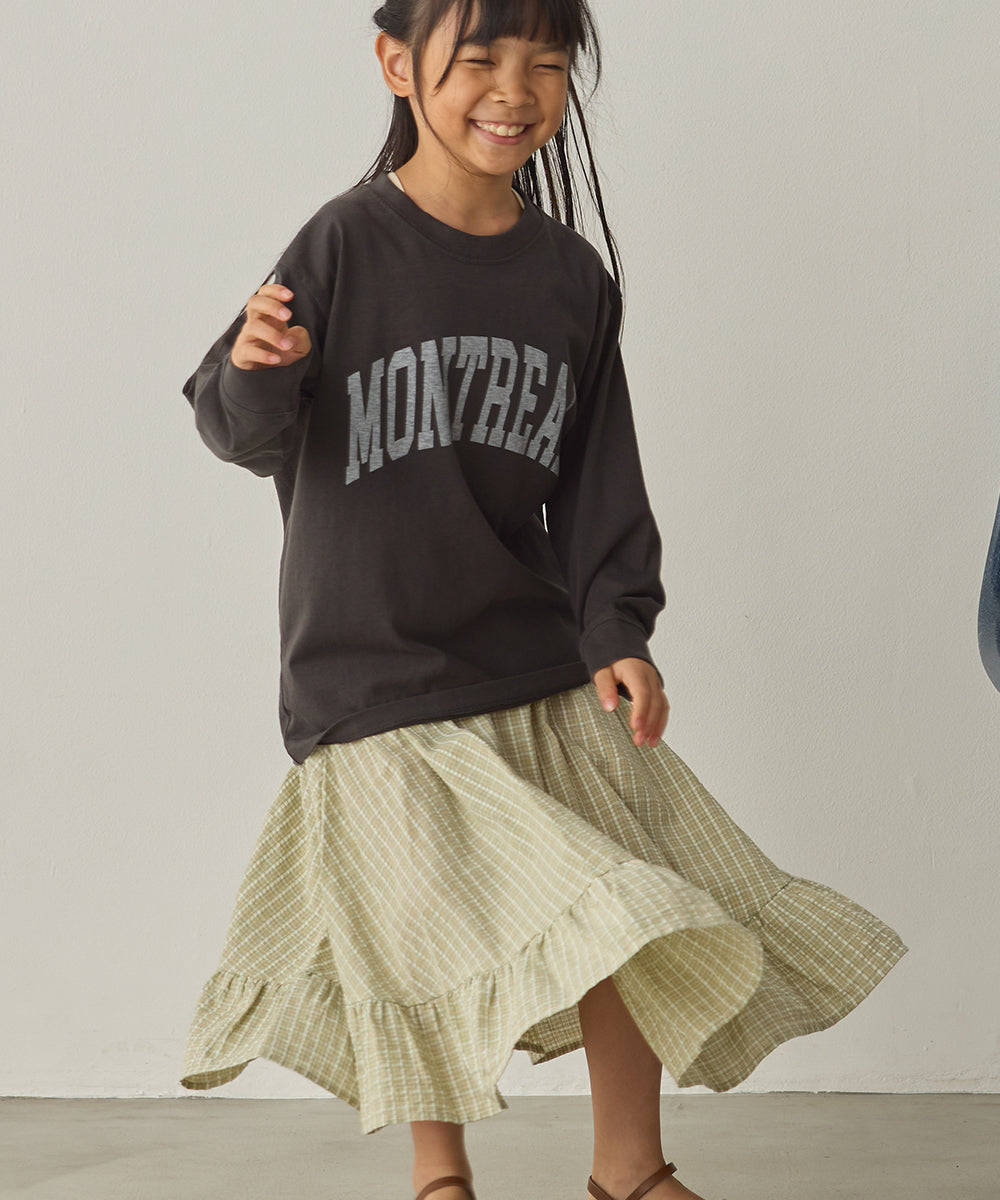 キッズバイオポリウォッシュプリントTシャツ長袖[1225-6127]