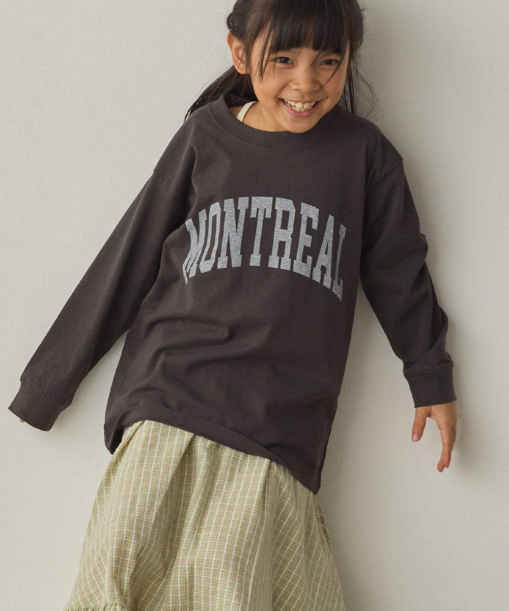 キッズバイオポリウォッシュプリントTシャツ長袖[1225-6127]