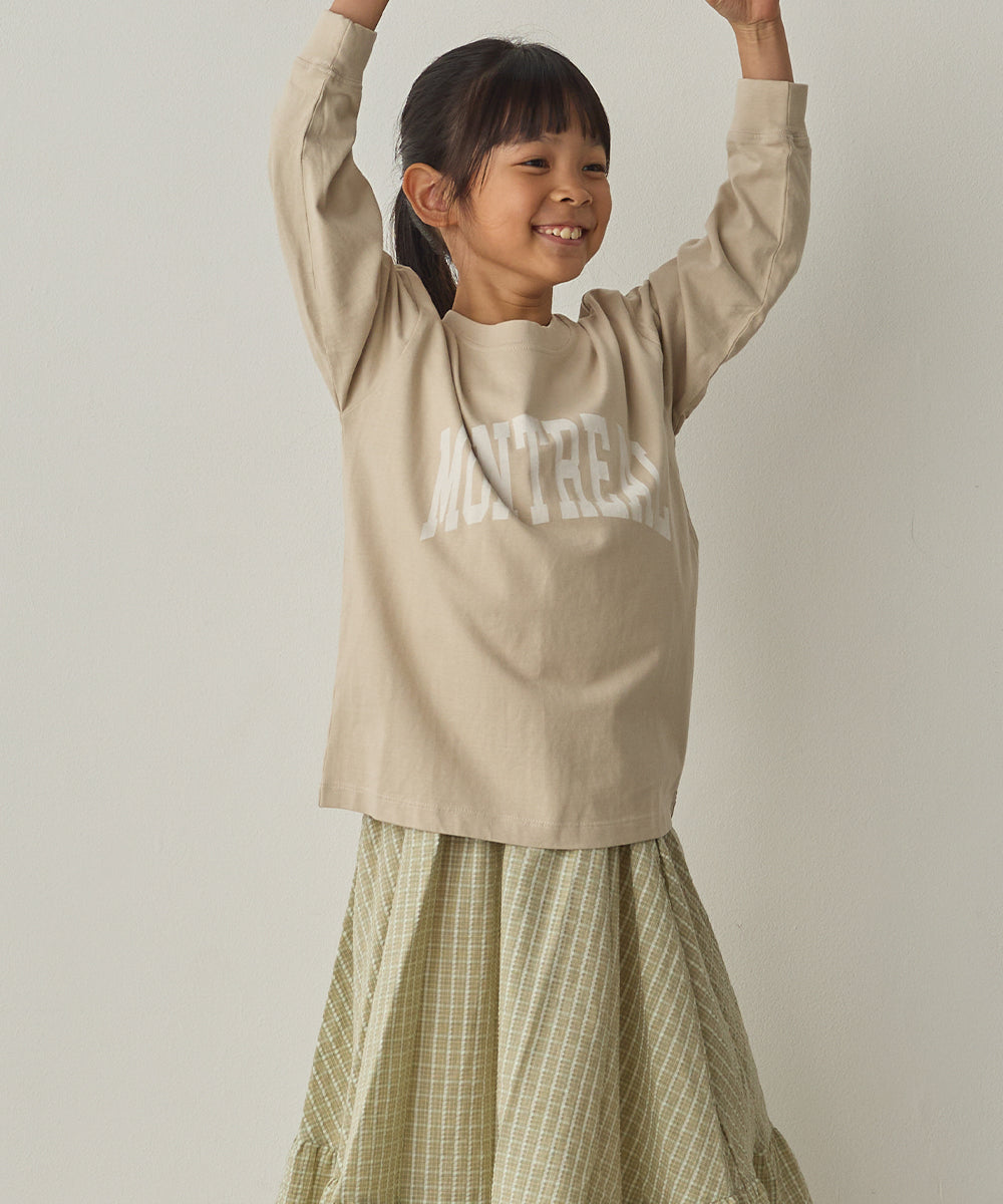 キッズバイオポリウォッシュプリントTシャツ長袖[1225-6127]