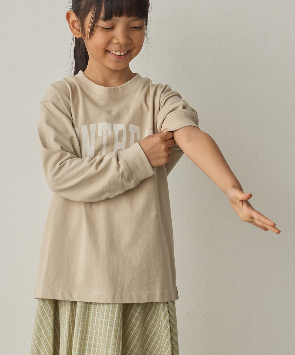 キッズバイオポリウォッシュプリントTシャツ長袖[1225-6127]