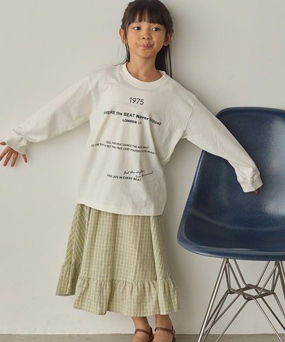 キッズバイオポリウォッシュプリントTシャツ長袖[1225-6127]