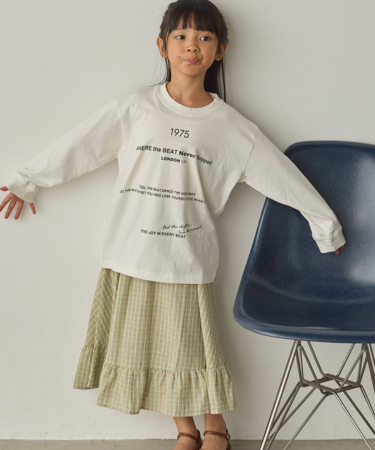 キッズバイオポリウォッシュプリントTシャツ長袖[1225-6127]