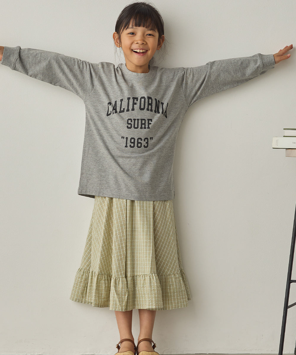 キッズバイオポリウォッシュプリントTシャツ長袖[1225-6127]