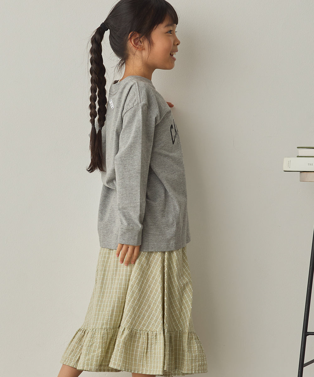 キッズバイオポリウォッシュプリントTシャツ長袖[1225-6127]