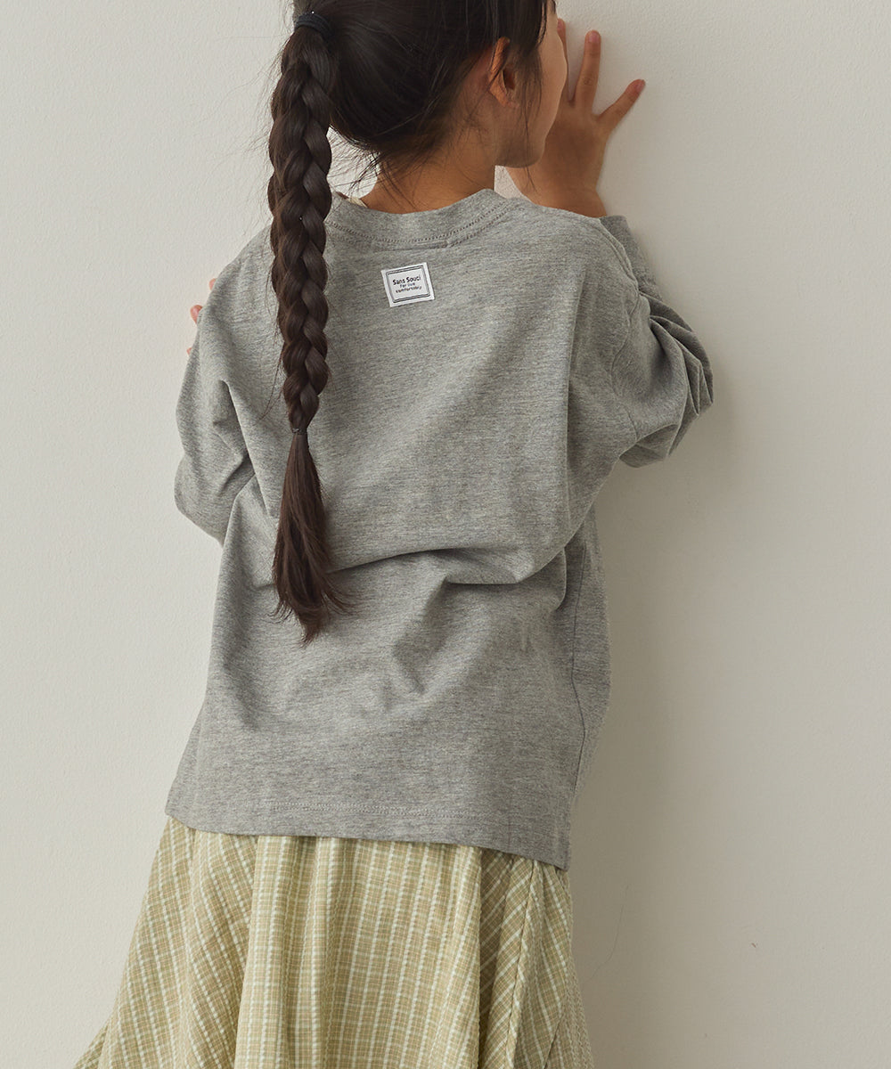 キッズバイオポリウォッシュプリントTシャツ長袖[1225-6127]