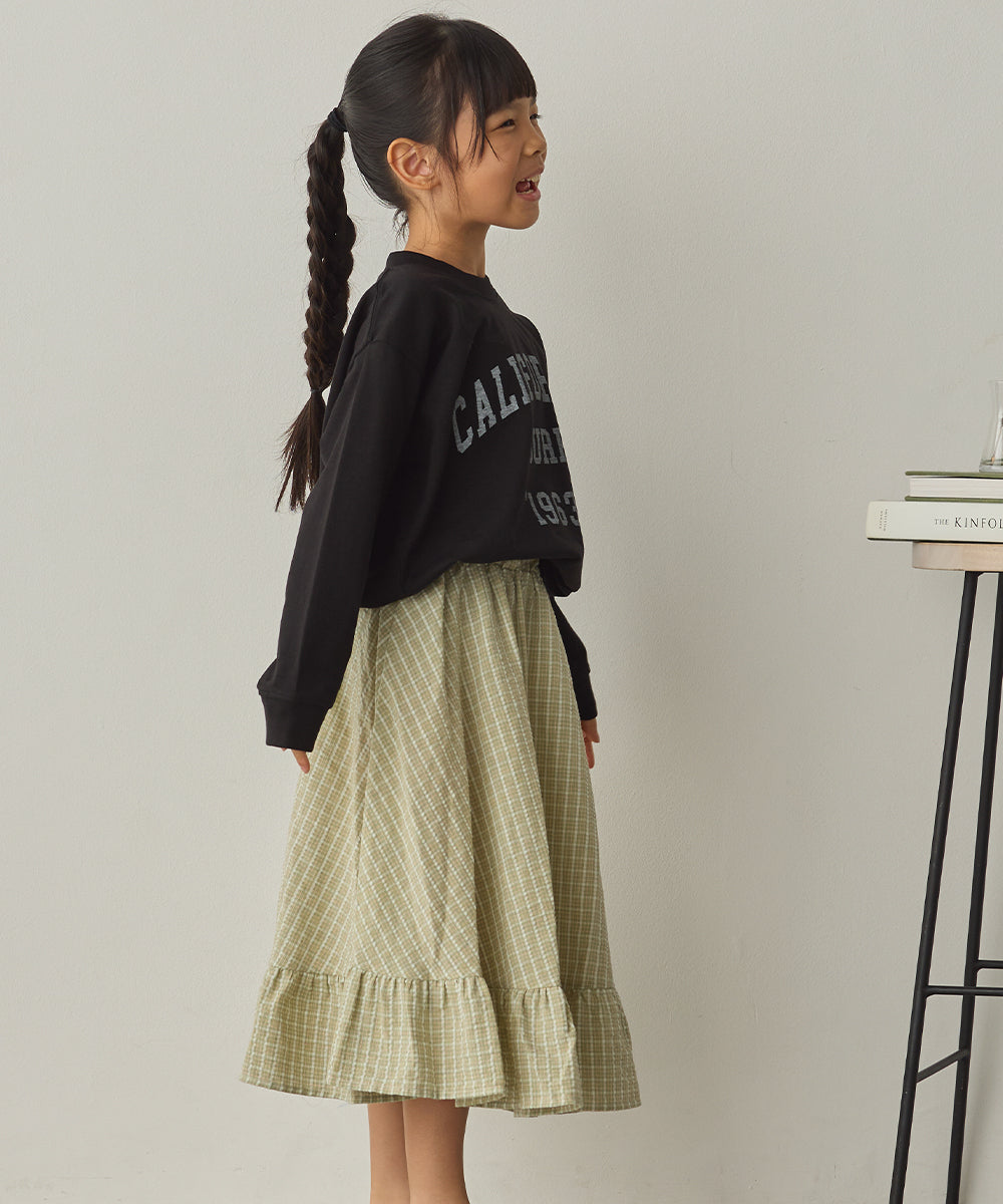 キッズバイオポリウォッシュプリントTシャツ長袖[1225-6127]