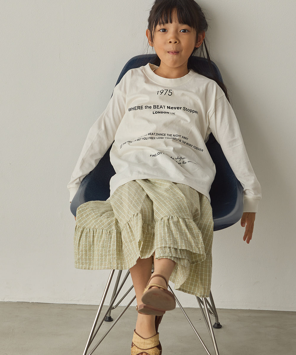 キッズバイオポリウォッシュプリントTシャツ長袖[1225-6127]