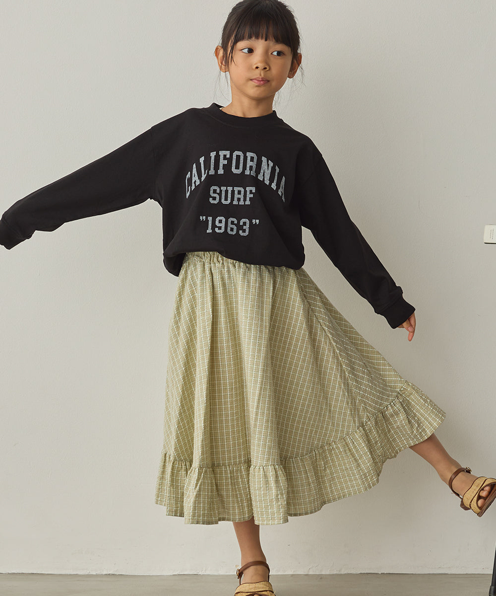 キッズバイオポリウォッシュプリントTシャツ長袖[1225-6127]