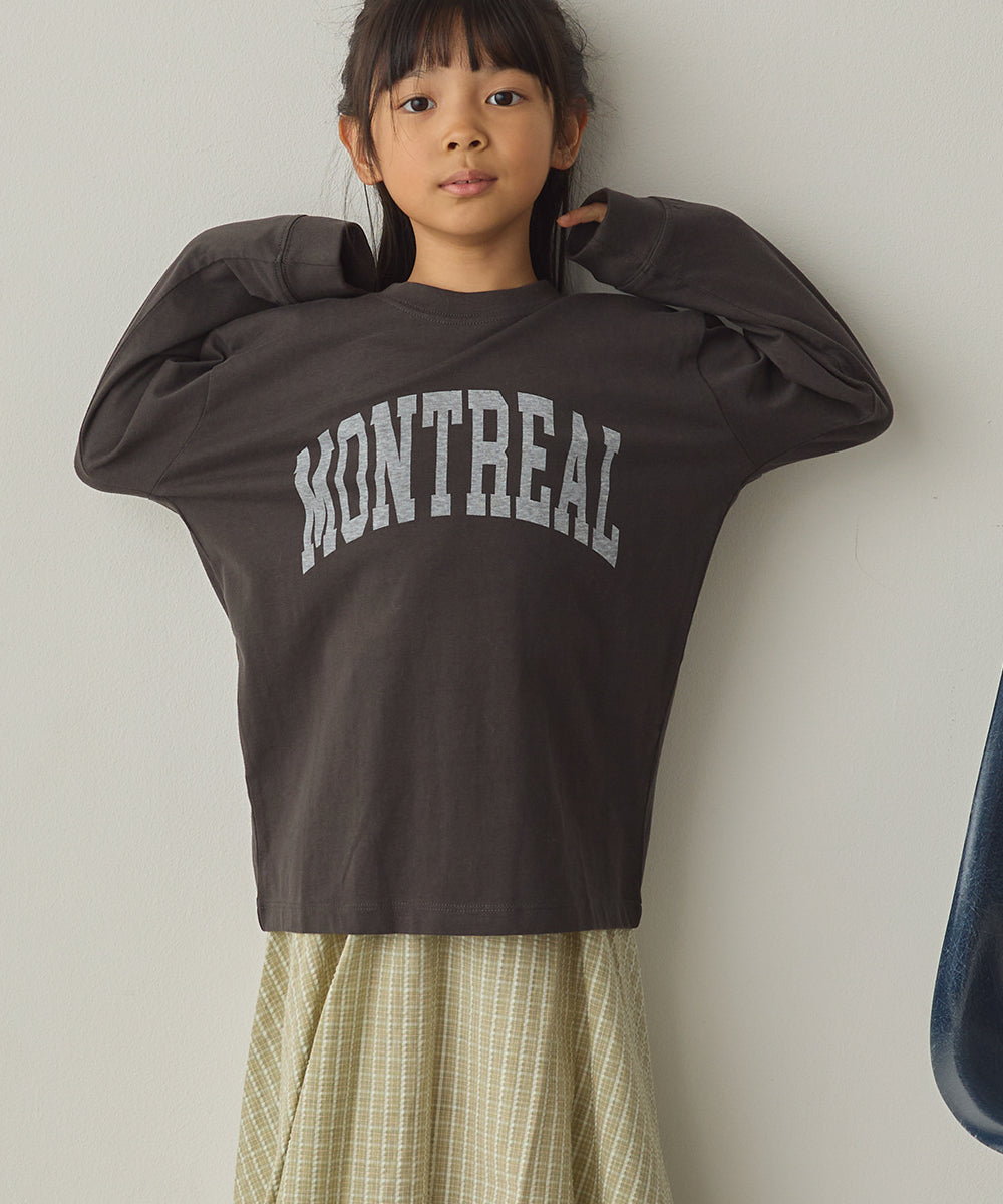 キッズバイオポリウォッシュプリントTシャツ長袖[1225-6127]