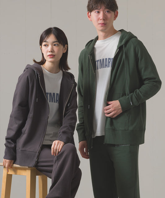 ユニセックス 裏毛スウェットジップパーカー[1225-6132]