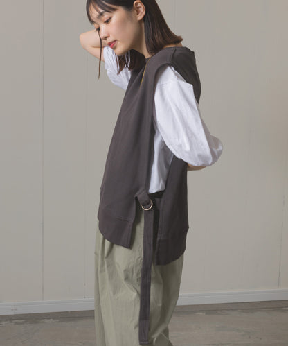 裏毛スウェットサイドリボンベスト[1225-6133]