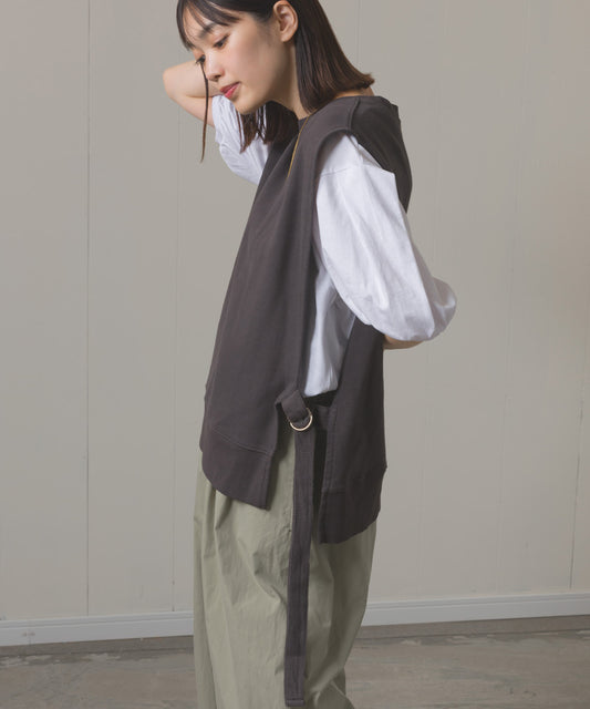 裏毛スウェットサイドリボンベスト[1225-6133]