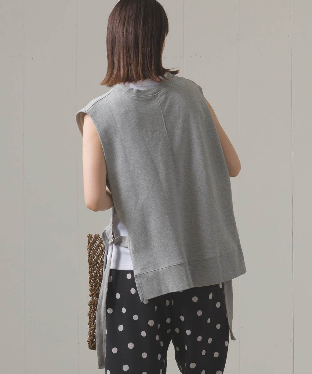 裏毛スウェットサイドリボンベスト[1225-6133]