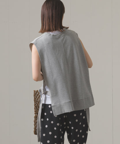 裏毛スウェットサイドリボンベスト[1225-6133]