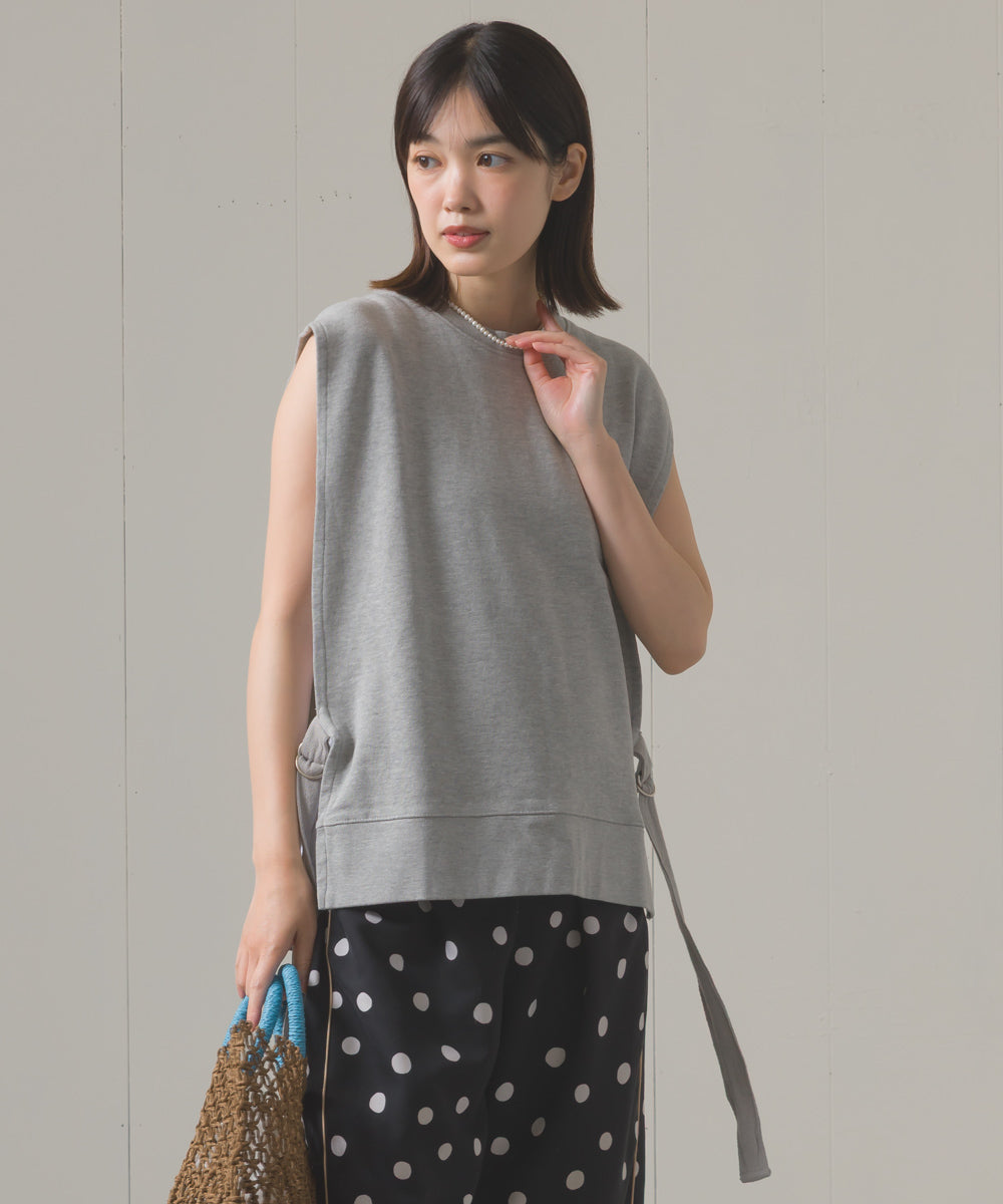 裏毛スウェットサイドリボンベスト[1225-6133]