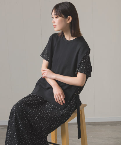 裏毛スウェットサイドリボンベスト[1225-6133]