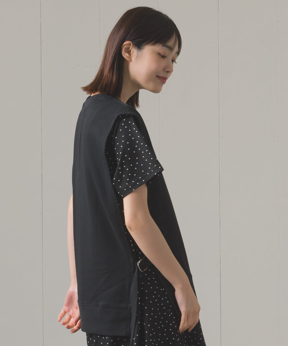 裏毛スウェットサイドリボンベスト[1225-6133]