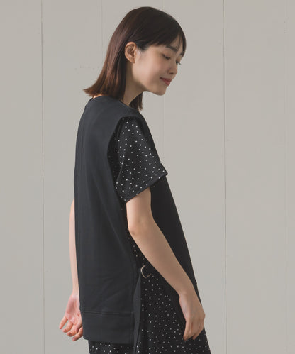 裏毛スウェットサイドリボンベスト[1225-6133]