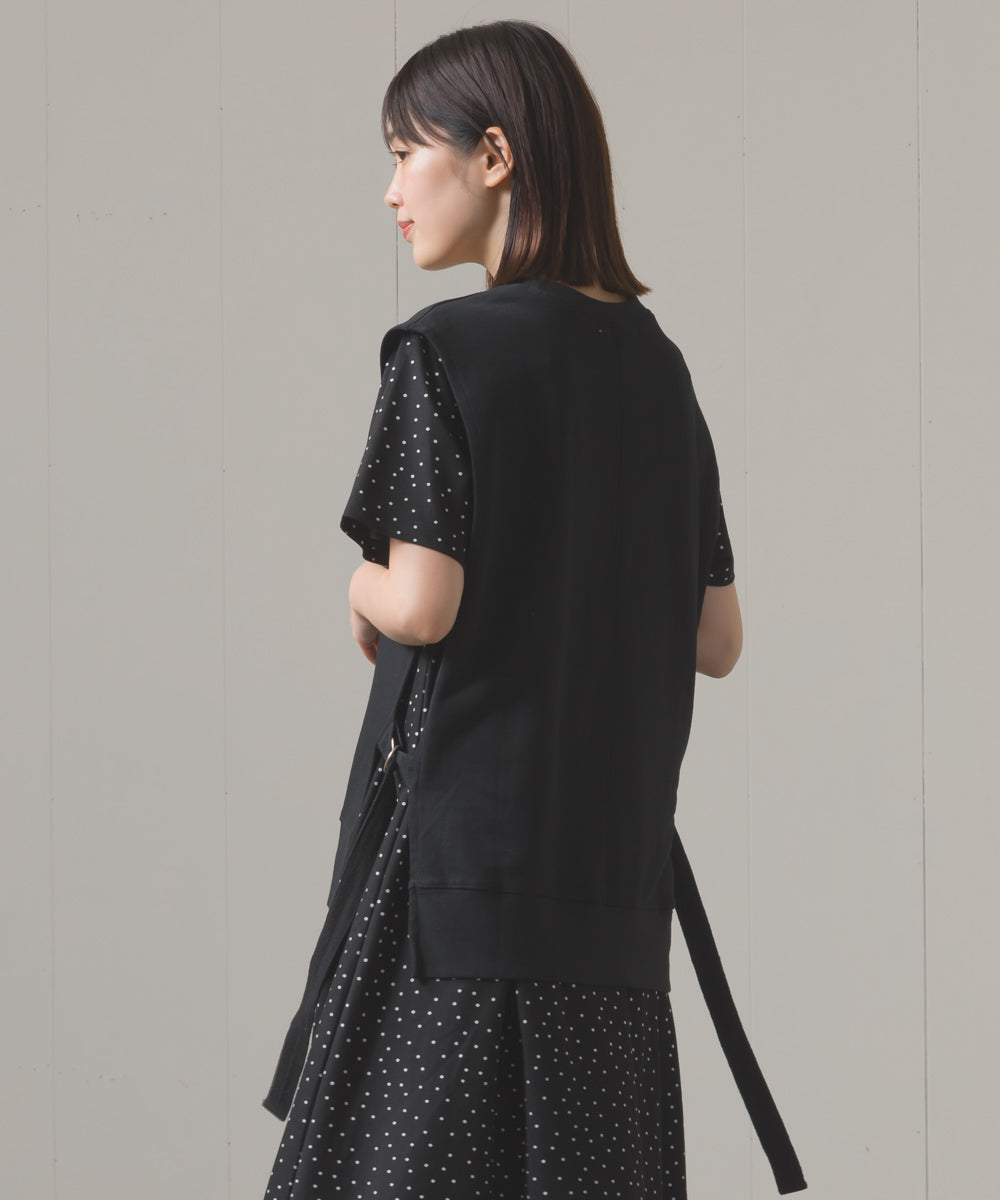 裏毛スウェットサイドリボンベスト[1225-6133]