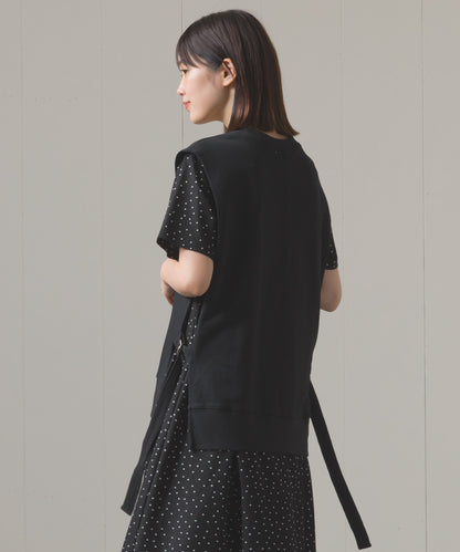 裏毛スウェットサイドリボンベスト[1225-6133]