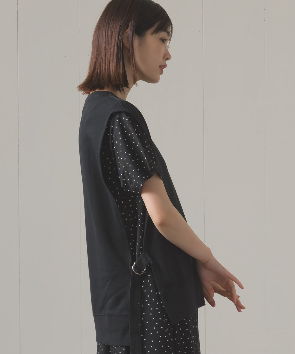 裏毛スウェットサイドリボンベスト[1225-6133]