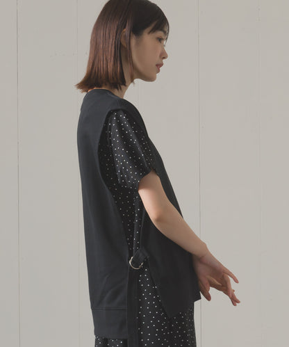 裏毛スウェットサイドリボンベスト[1225-6133]