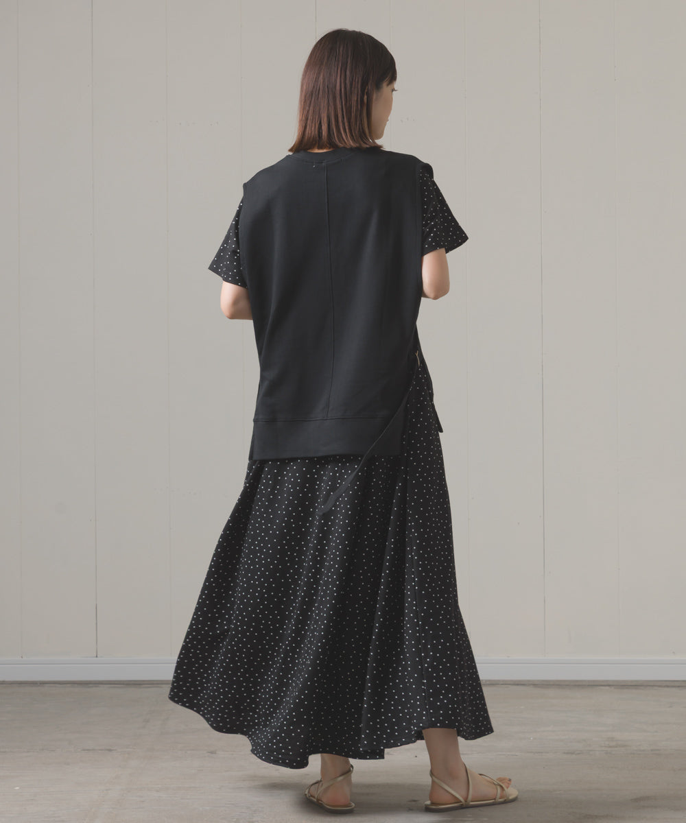 裏毛スウェットサイドリボンベスト[1225-6133]