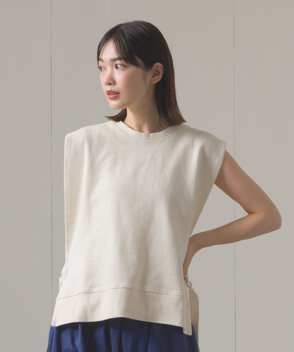 裏毛スウェットサイドリボンベスト[1225-6133]