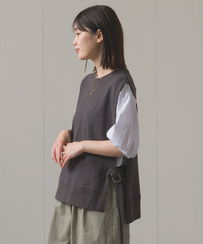 裏毛スウェットサイドリボンベスト[1225-6133]