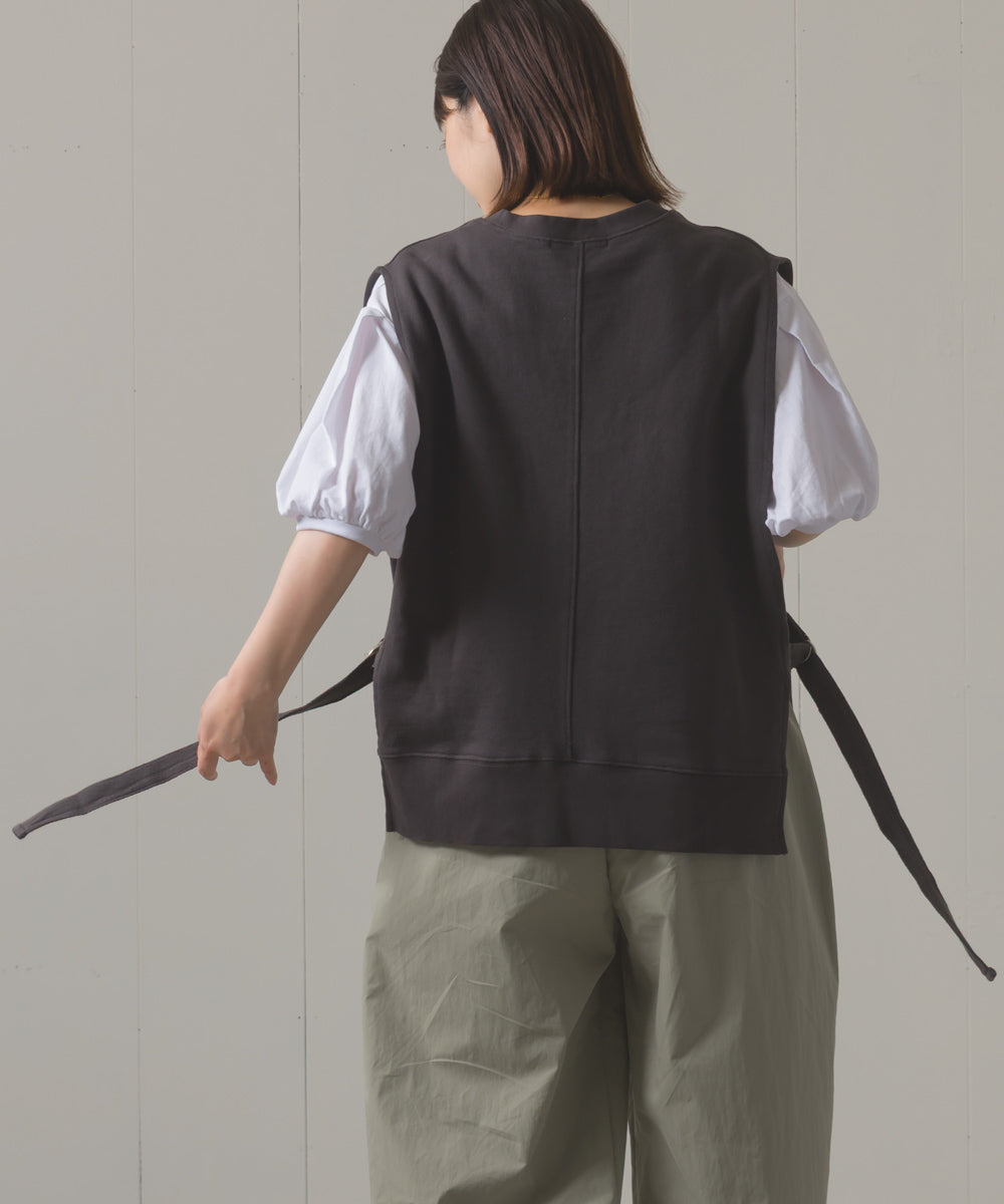 裏毛スウェットサイドリボンベスト[1225-6133]