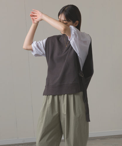 裏毛スウェットサイドリボンベスト[1225-6133]