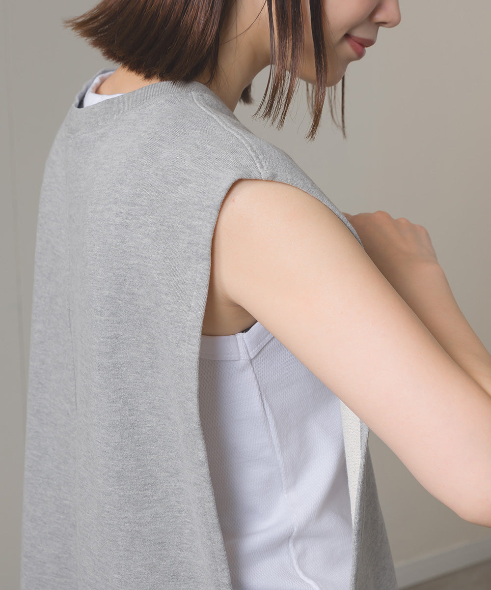 裏毛スウェットサイドリボンベスト[1225-6133]