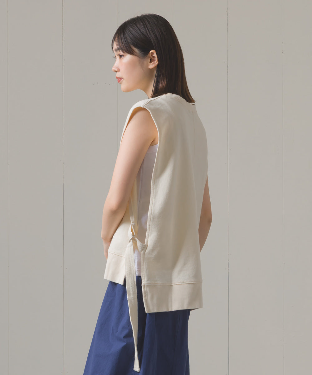 裏毛スウェットサイドリボンベスト[1225-6133]