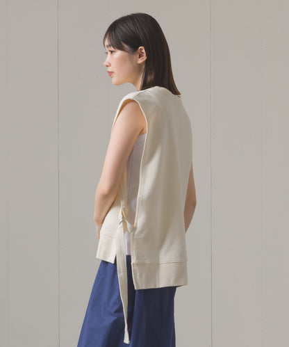 裏毛スウェットサイドリボンベスト[1225-6133]