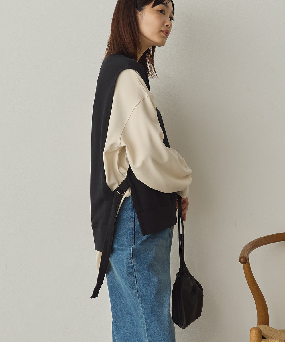 裏毛スウェットサイドリボンベスト[1225-6133]