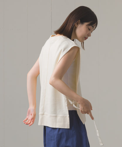 裏毛スウェットサイドリボンベスト[1225-6133]