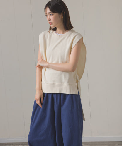 裏毛スウェットサイドリボンベスト[1225-6133]