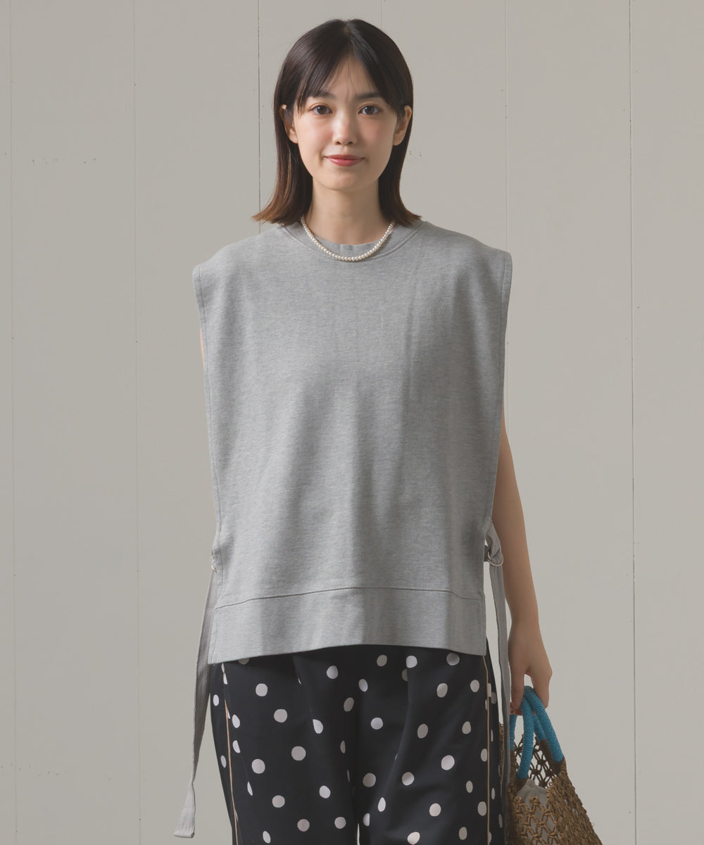 裏毛スウェットサイドリボンベスト[1225-6133]