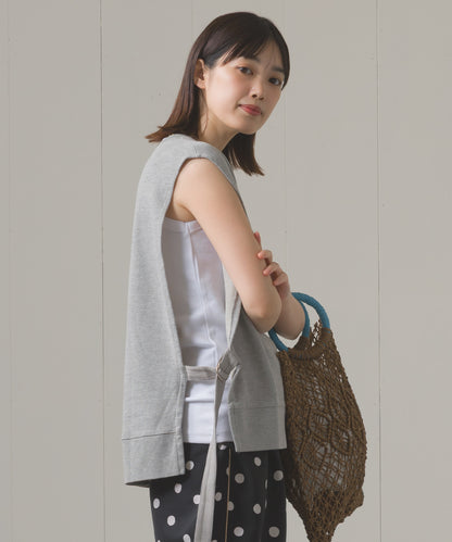 裏毛スウェットサイドリボンベスト[1225-6133]