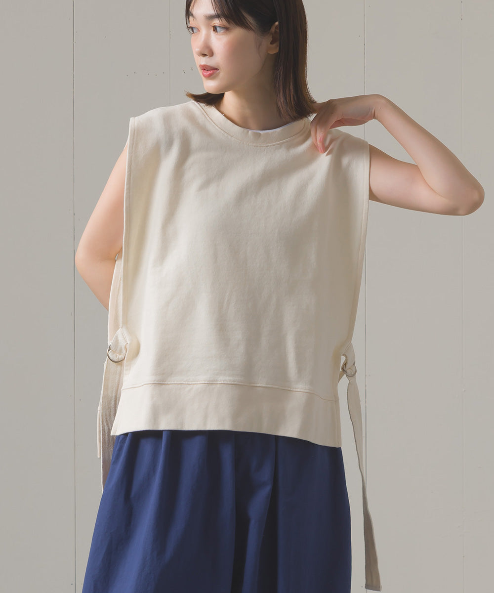 裏毛スウェットサイドリボンベスト[1225-6133]